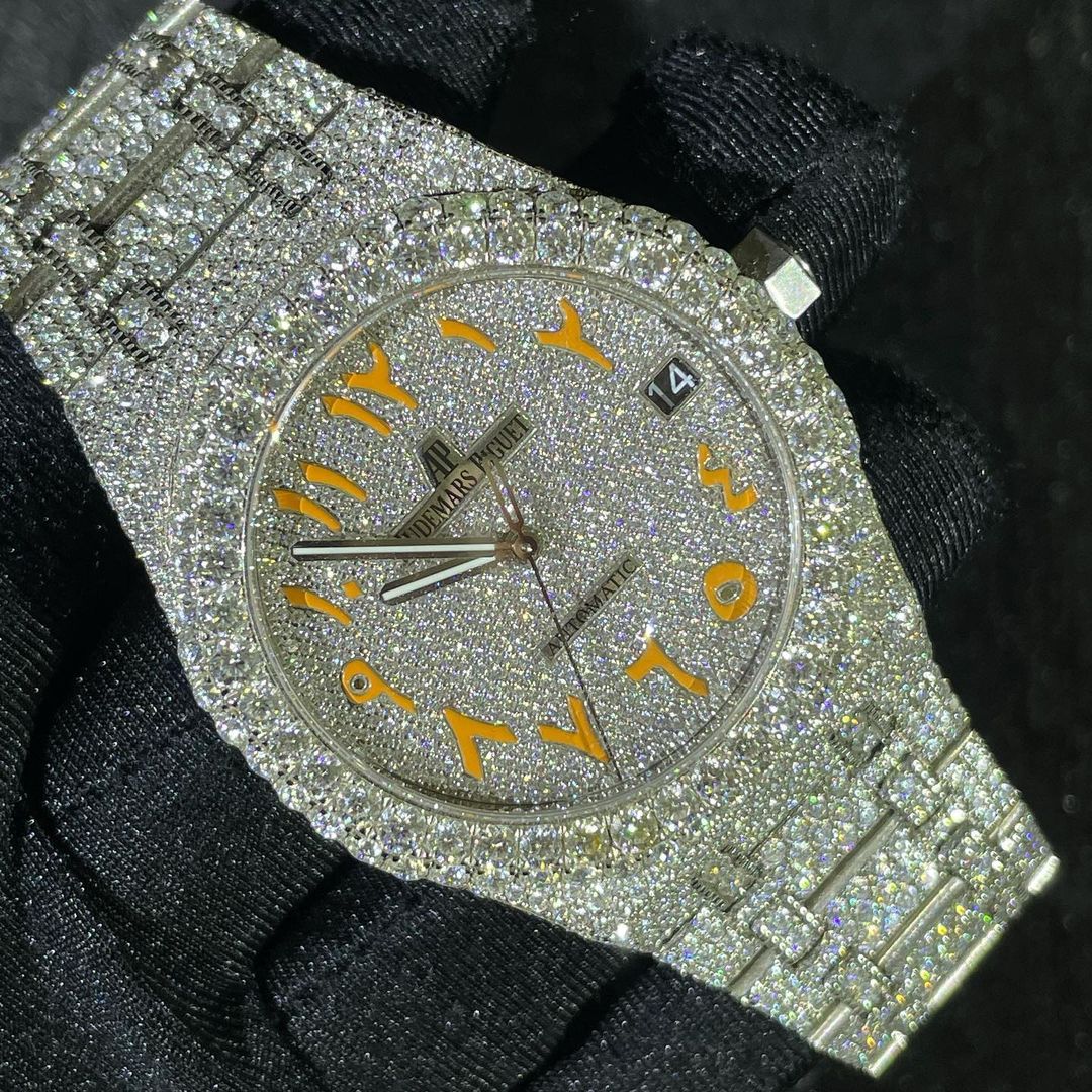 Audemars Piguet Royal Oak VVS Moissanite Diamond Iced Out Watch