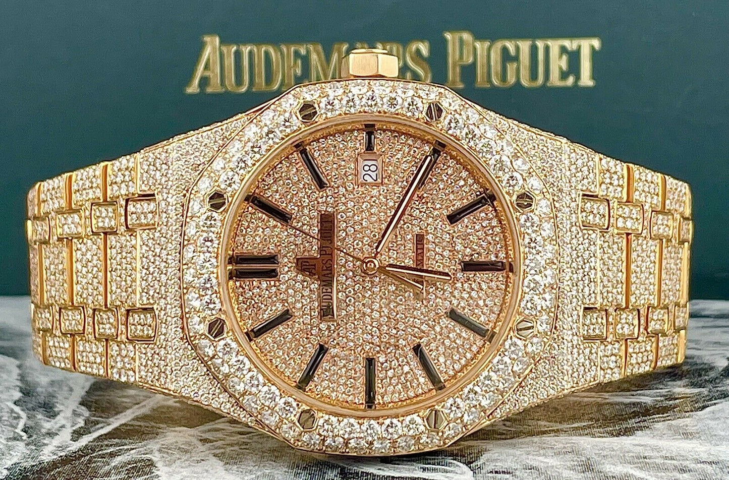 Audemars Piguet Royal Oak VVS Moissanite Diamond Iced Out Watch