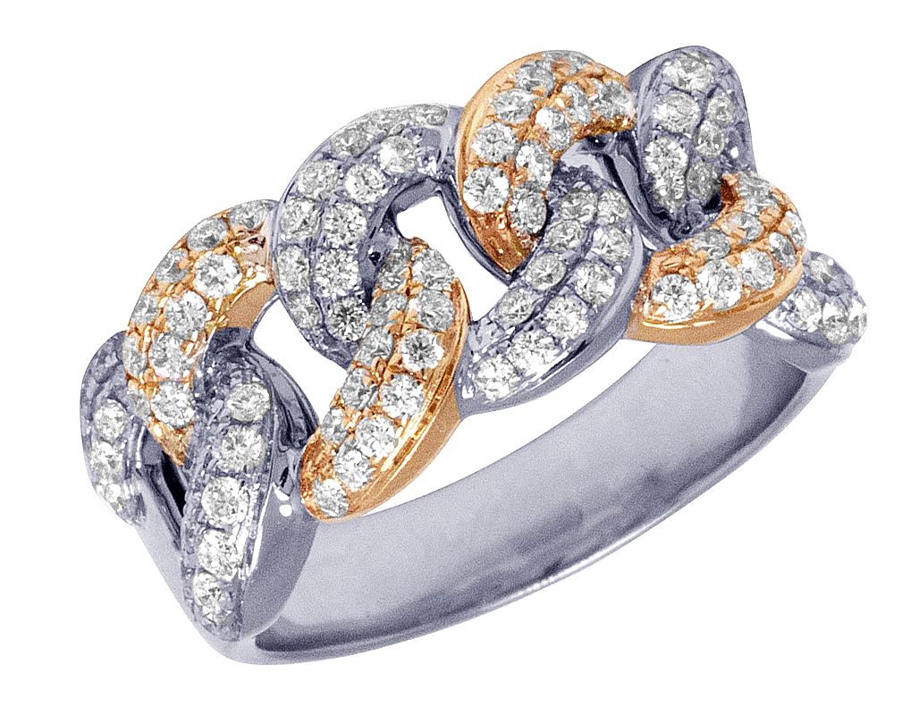 VVS Moissanite Cuban Links Ring with 925 Sterling Silver, 10K Gold Plated Championship Ring for him, Convocation Moissanite Ring for her