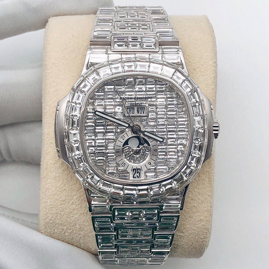 Patek Philippe Geneve VVS Moissanite Diamond Iced Out Watch