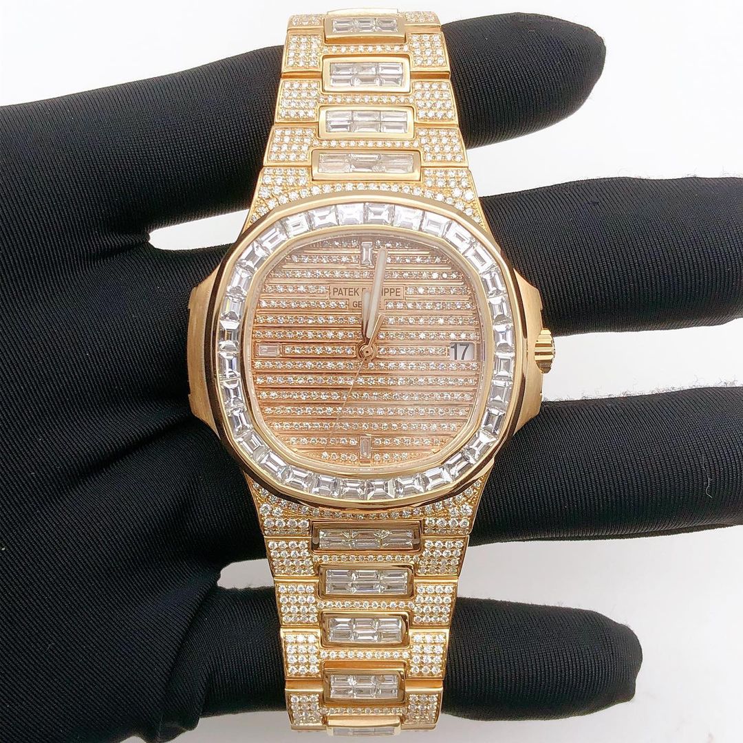 Patek Philippe Geneve VVS Moissanite Diamond Iced Out Watch