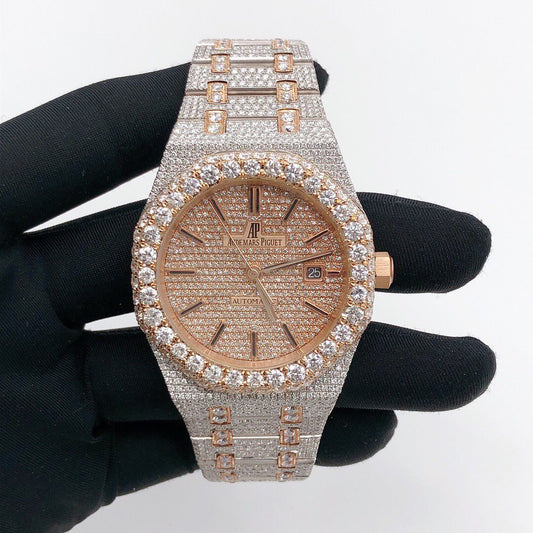 Audemars Piguet Royal Oak VVS Moissanite Diamond Iced Out Watch