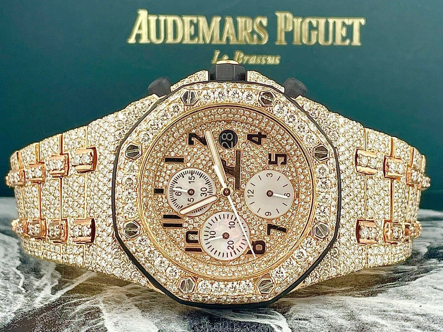 Audemars Piguet Royal Oak Offshore VVS Moissanite Diamond Iced Out Watch