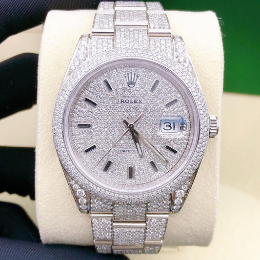 Rolex Datejust VVS Moissanite Diamond Iced Out Watch