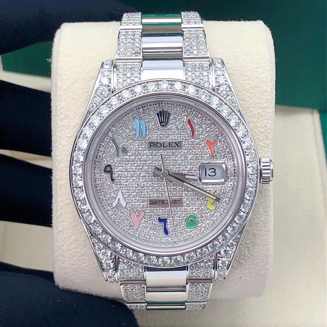 Rolex Datejust VVS Moissanite Diamond Iced Out Watch