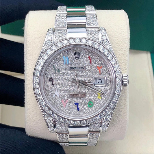 Rolex Datejust VVS Moissanite Diamond Iced Out Watch