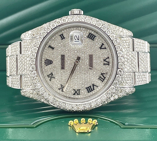 Rolex Datejust VVS Moissanite Diamond Iced Out Watch