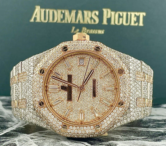 Audemars Piguet Royal Oak VVS Moissanite Diamond Iced Out Watch