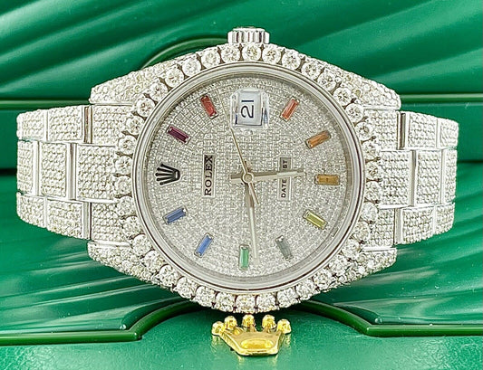 Rolex Datejust VVS Moissanite Diamond Iced Out Watch