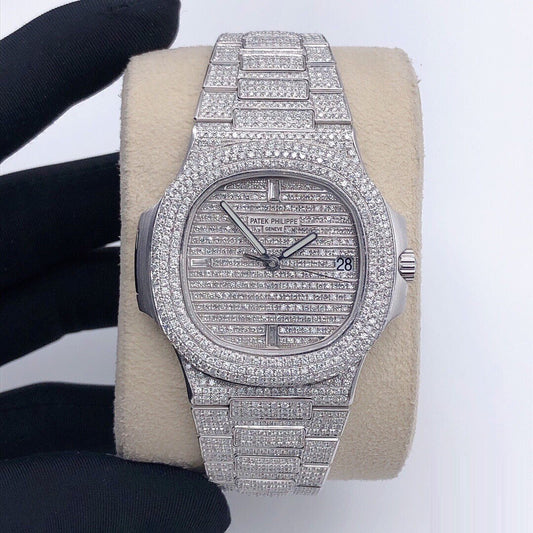 Patek Philippe Geneve VVS Moissanite Diamond Iced Out Watch