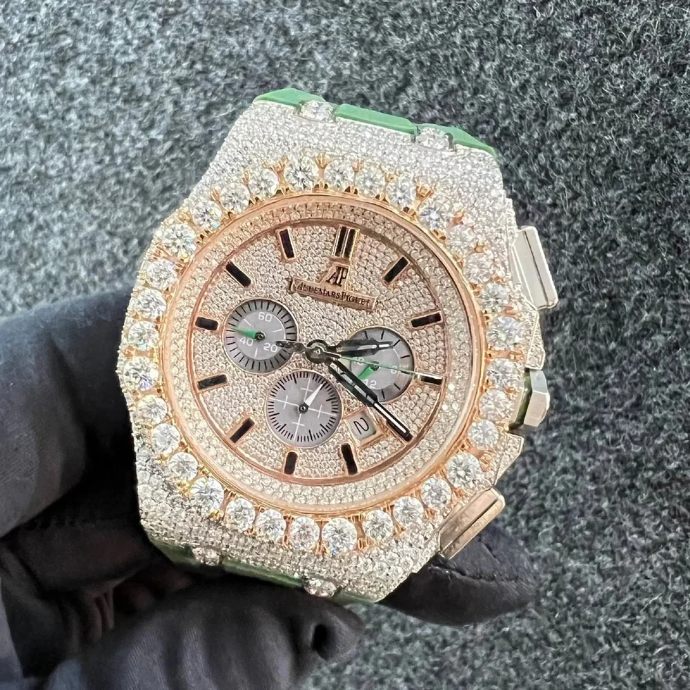 Audemars Piguet Royal Oak Offshore VVS Moissanite Diamond Iced Out Watch