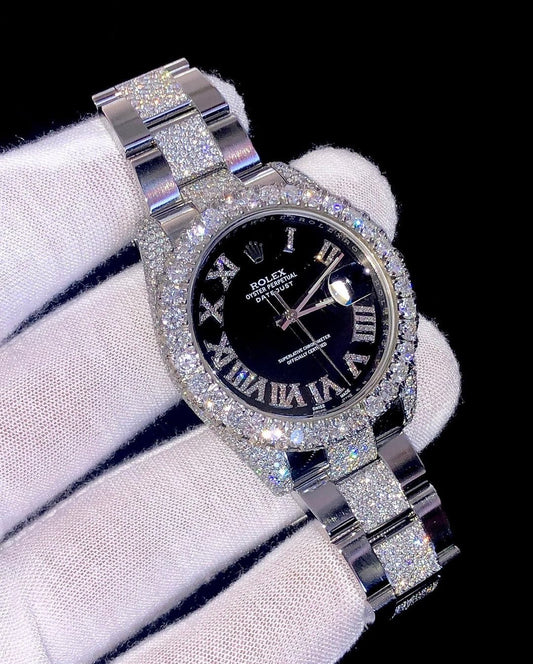 Rolex Datejust VVS Moissanite Diamond Iced Out Watch