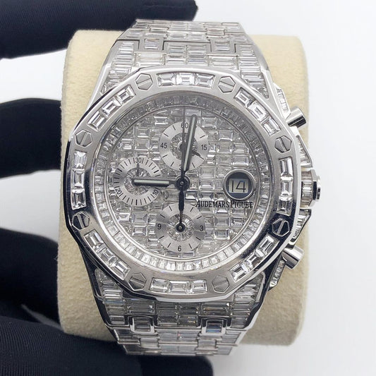 Audemars Piguet Royal Oak Offshore VVS Moissanite Diamond Iced Out Watch