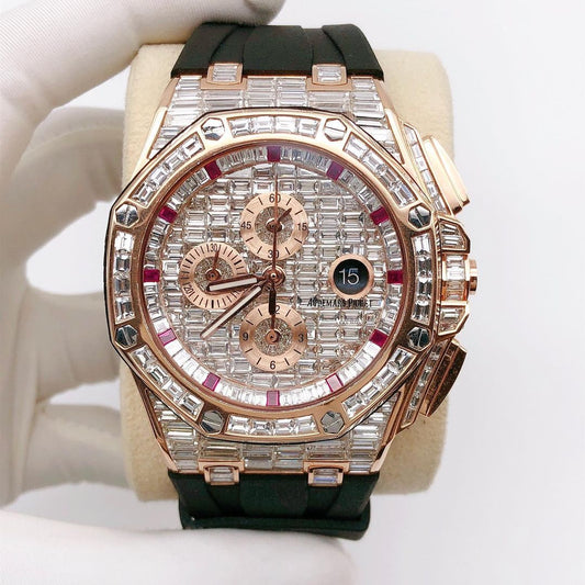 Audemars Piguet Royal Oak Offshore VVS Moissanite Diamond Iced Out Watch