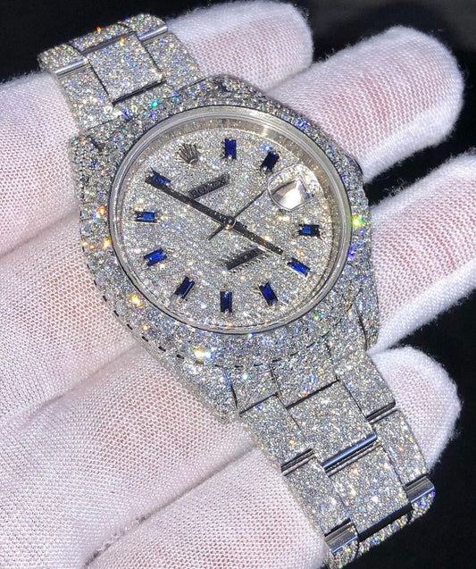 Rolex Datejust VVS Moissanite Diamond Iced Out Watch