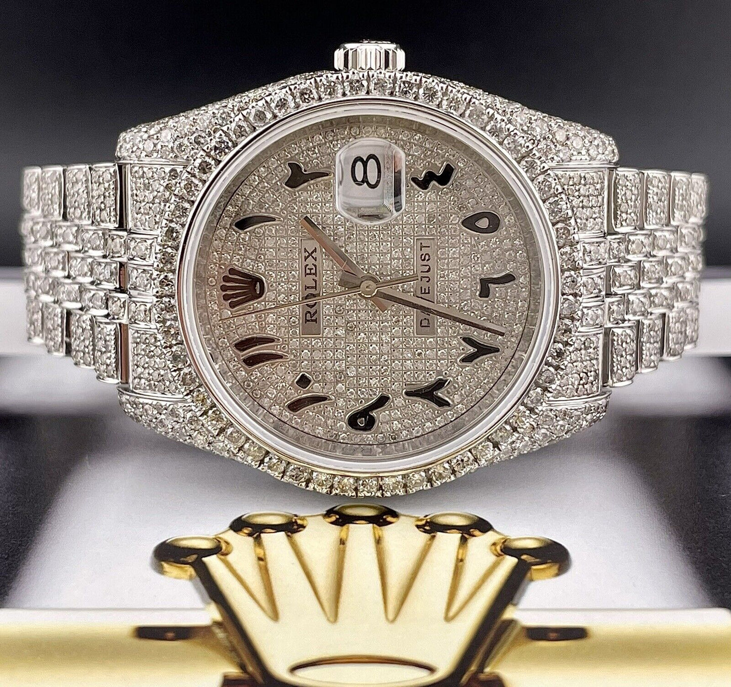 Rolex Datejust Jubilee VVS Moissanite Diamond Iced Out Watch