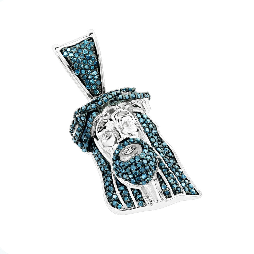 Custom Hand Made Jesus Face Iced Out Pendant 925 Sterling Silver Moissanite Diamond / Initial Name Custom Pendant / HipHop Jewelry / Cross Pendant