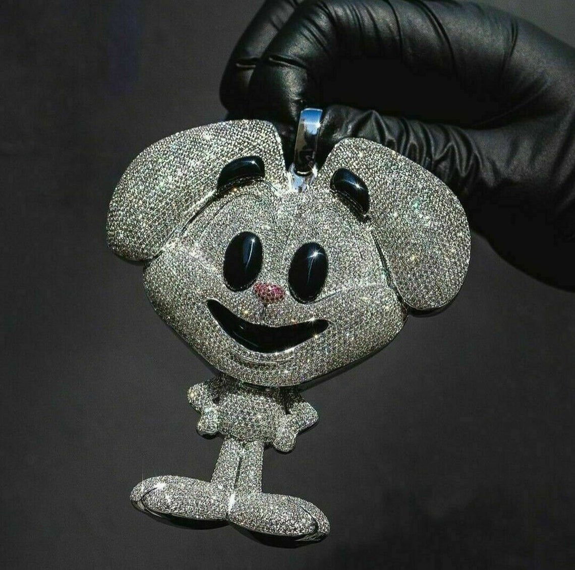 Custom Hand Made Cartoon Face Iced Out Pendant 925 Sterling Silver Moissanite Diamond / Initial Name Custom Pendant / HipHop Jewelry / Cross Pendant