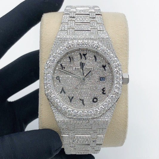 Audemars Piguet Royal Oak VVS Moissanite Diamond Iced Out Watch