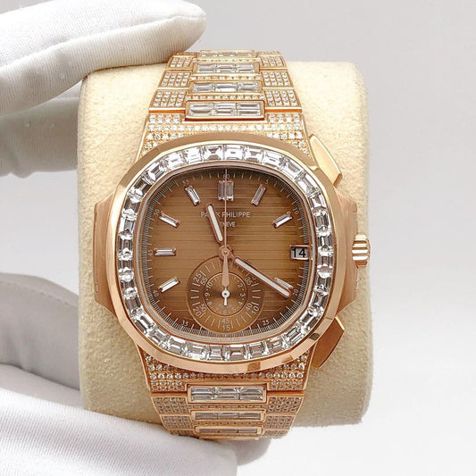 Patek Philippe Geneve VVS Moissanite Diamond Iced Out Watch