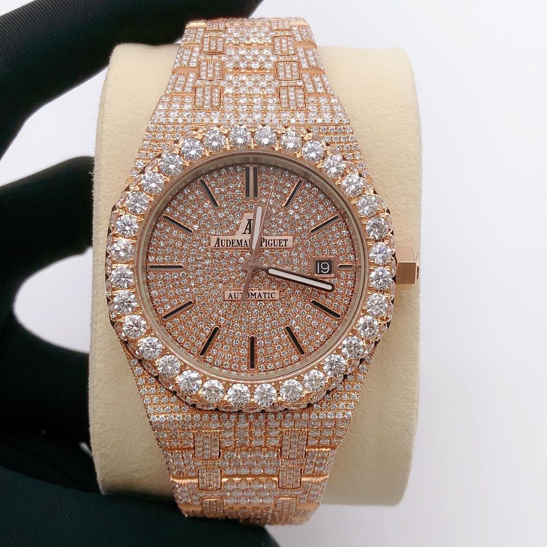 Audemars Piguet Royal Oak VVS Moissanite Diamond Iced Out Watch