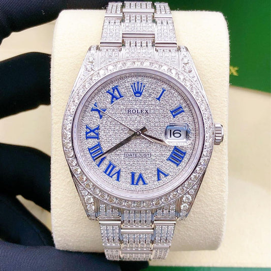 Rolex Datejust VVS Moissanite Diamond Iced Out Watch