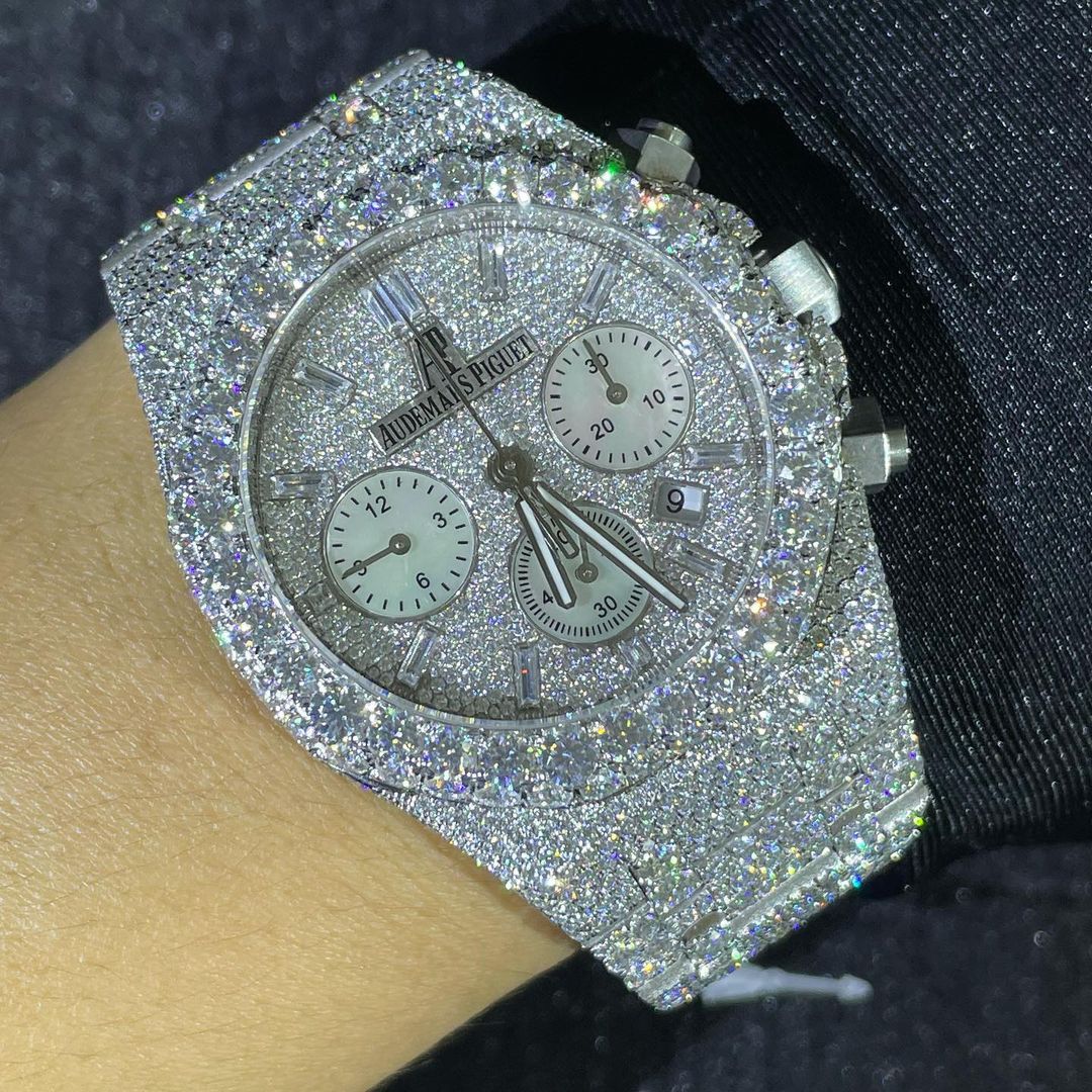 Audemars Piguet Royal Oak Offshore VVS Moissanite Diamond Iced Out Watch