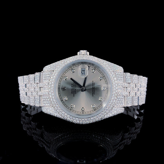 Rolex Datejust Jubilee VVS Moissanite Diamond Iced Out Watch