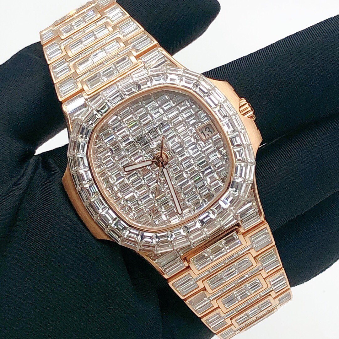 Patek Philippe Geneve VVS Moissanite Diamond Iced Out Watch