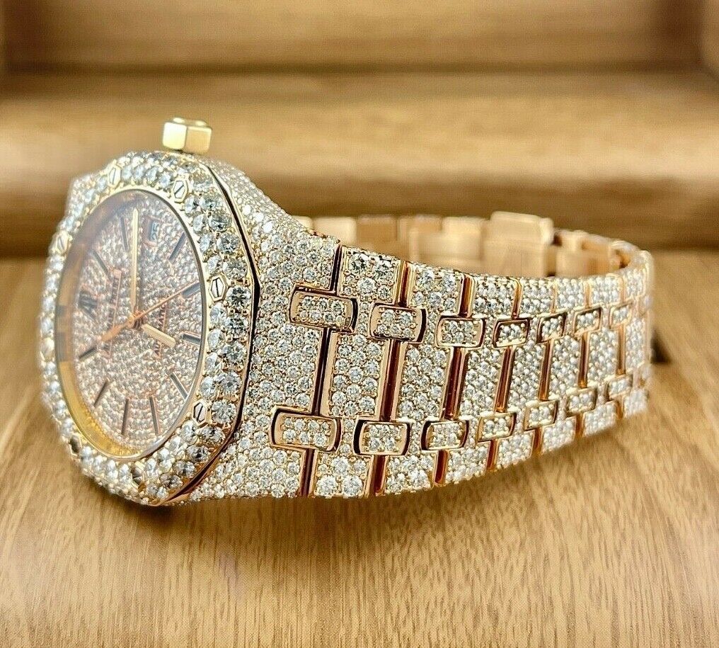 Audemars Piguet Royal Oak 36mm VVS Moissanite Diamond Iced Out Watch