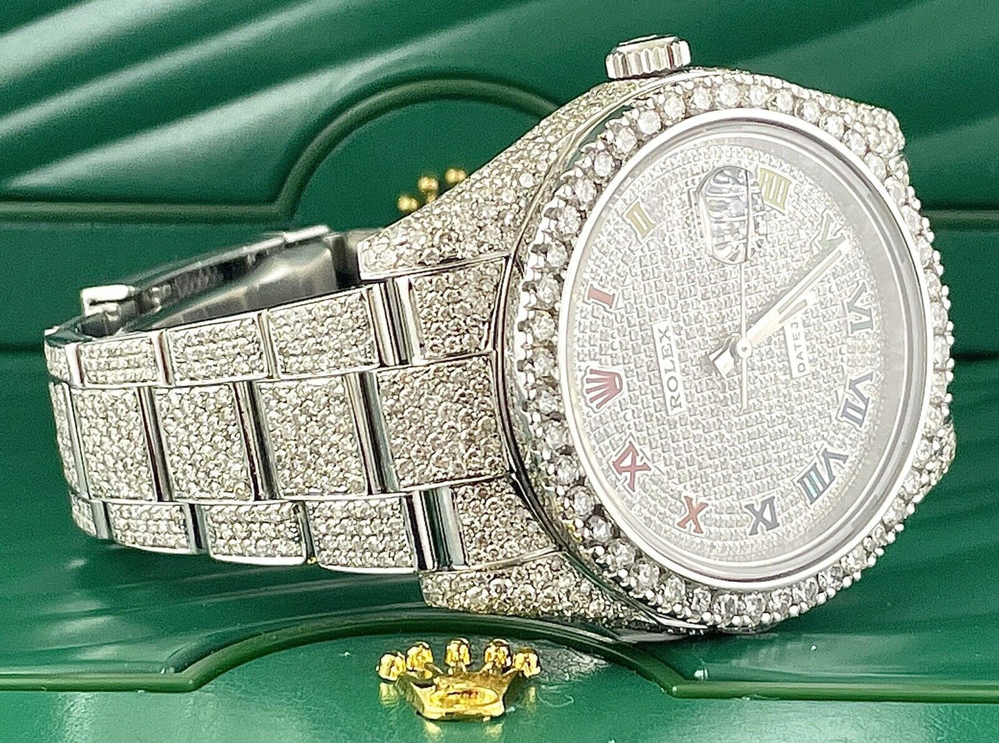 Rolex Datejust VVS Moissanite Diamond Iced Out Watch