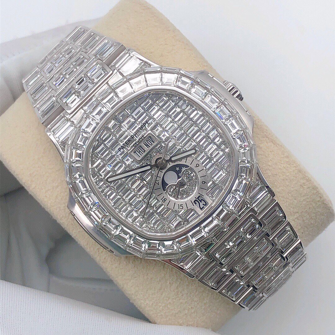 Patek Philippe Geneve VVS Moissanite Diamond Iced Out Watch