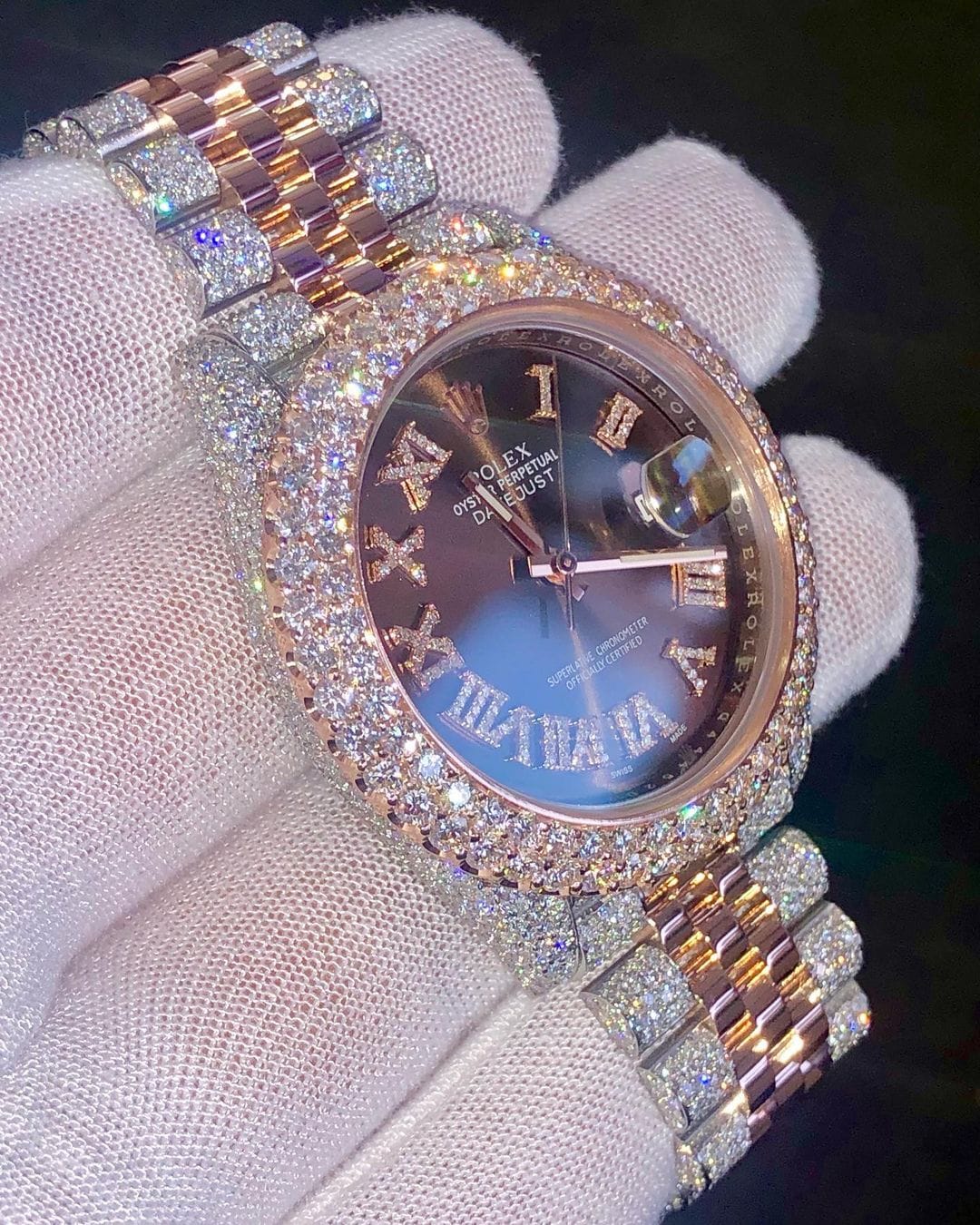 Rolex Datejust Jubilee VVS Moissanite Diamond Iced Out Watch