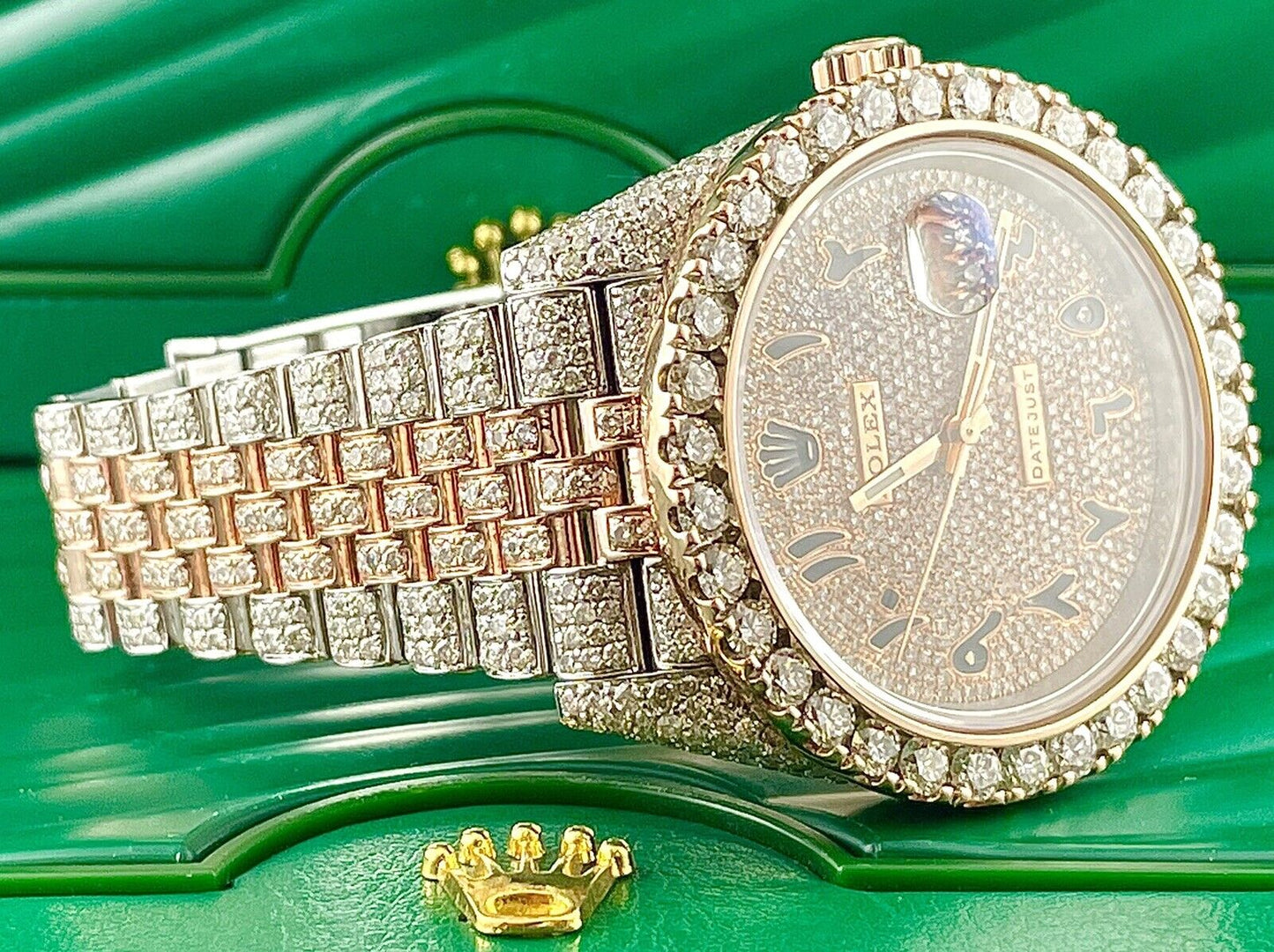 Rolex Datejust Jubilee VVS Moissanite Diamond Iced Out Watch