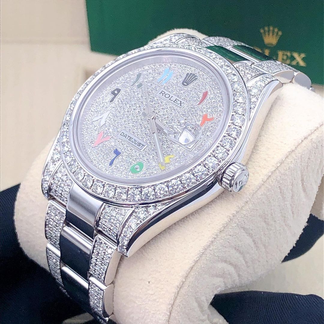 Rolex Datejust VVS Moissanite Diamond Iced Out Watch