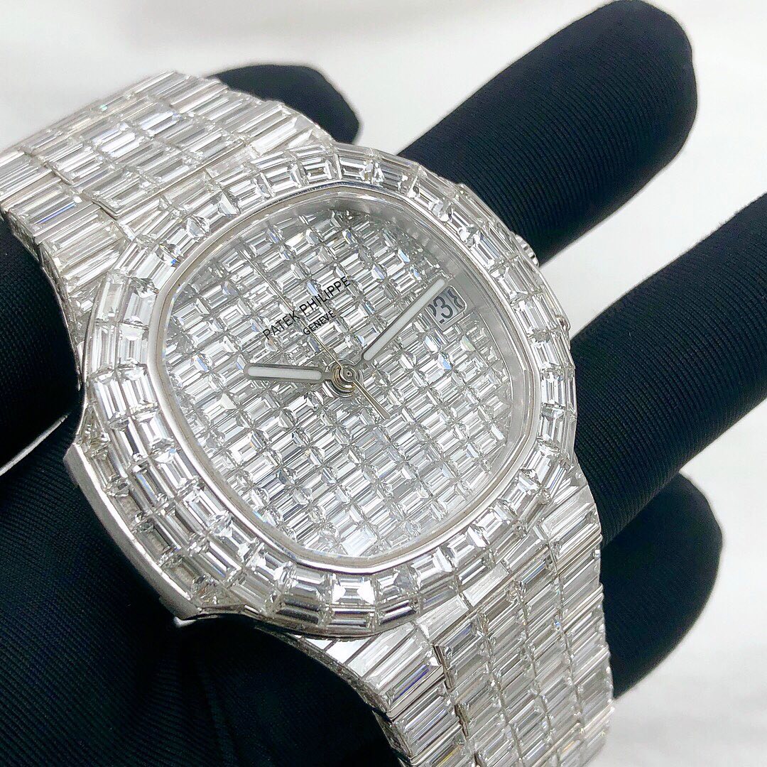 Patek Philippe Geneve VVS Moissanite Diamond Iced Out Watch