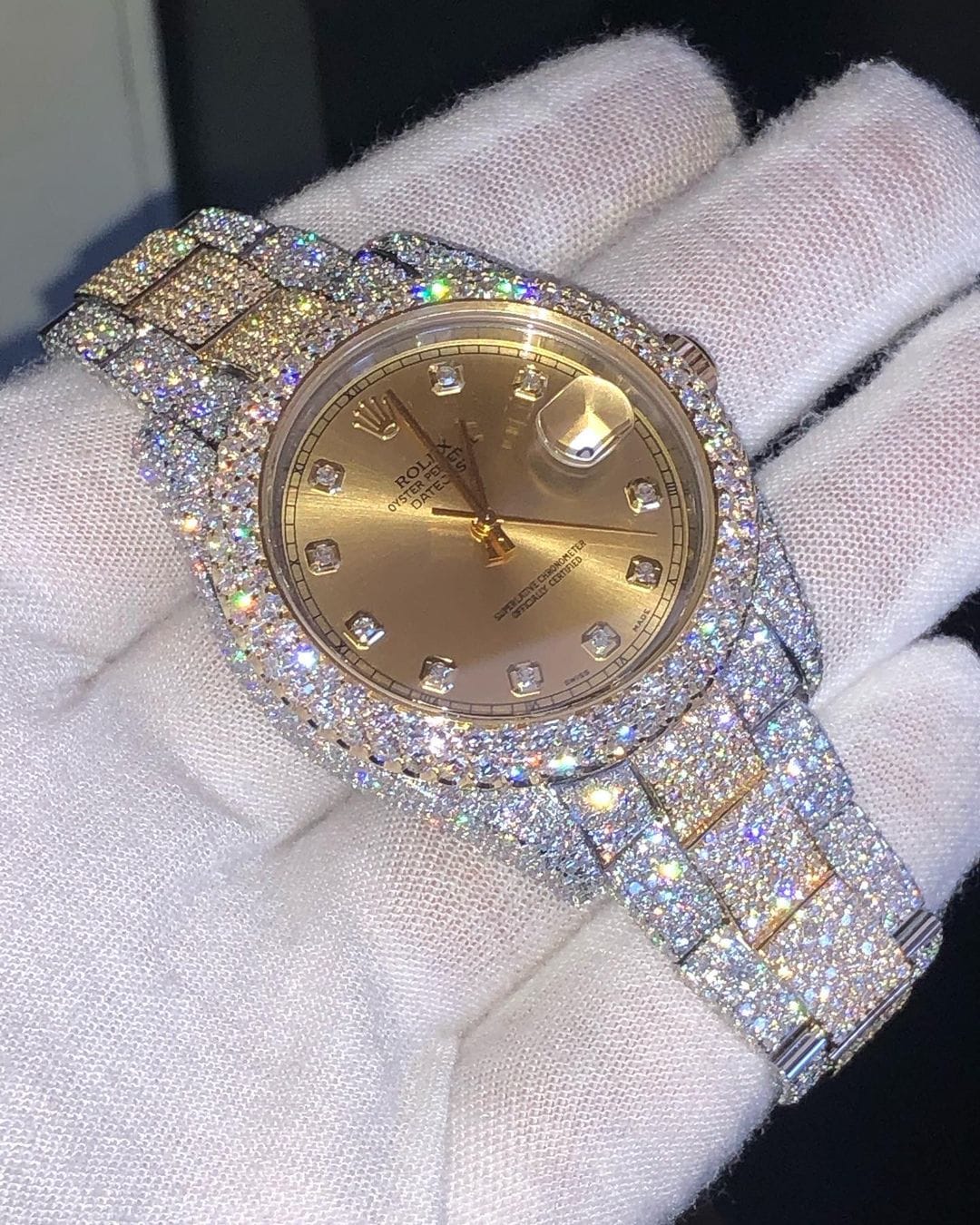 Rolex Datejust VVS Moissanite Diamond Iced Out Watch