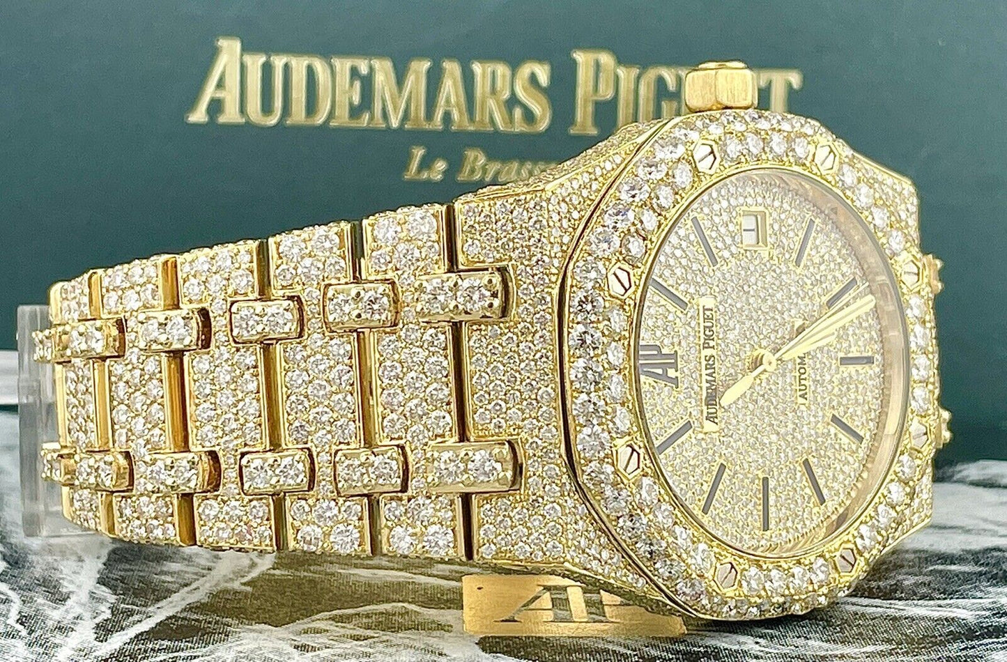 Audemars Piguet Royal Oak 36mm VVS Moissanite Diamond Iced Out Watch