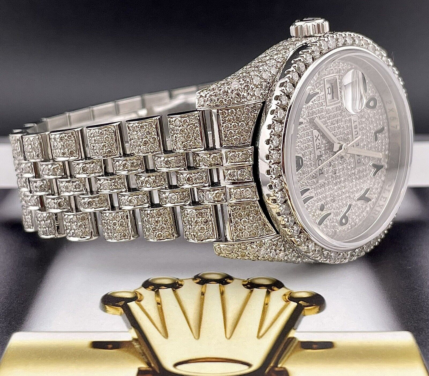 Rolex Datejust Jubilee VVS Moissanite Diamond Iced Out Watch