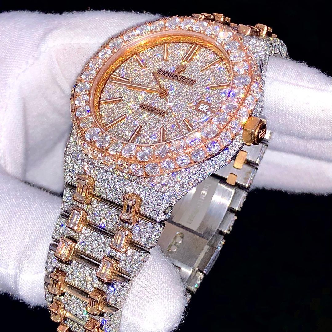 Audemars Piguet Royal Oak VVS Moissanite Diamond Iced Out Watch