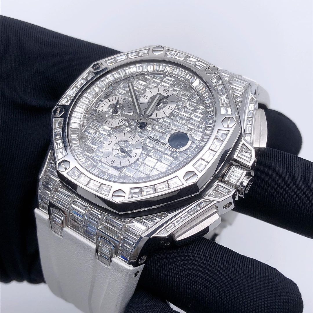 Audemars Piguet Royal Oak Offshore VVS Moissanite Diamond Iced Out Watch