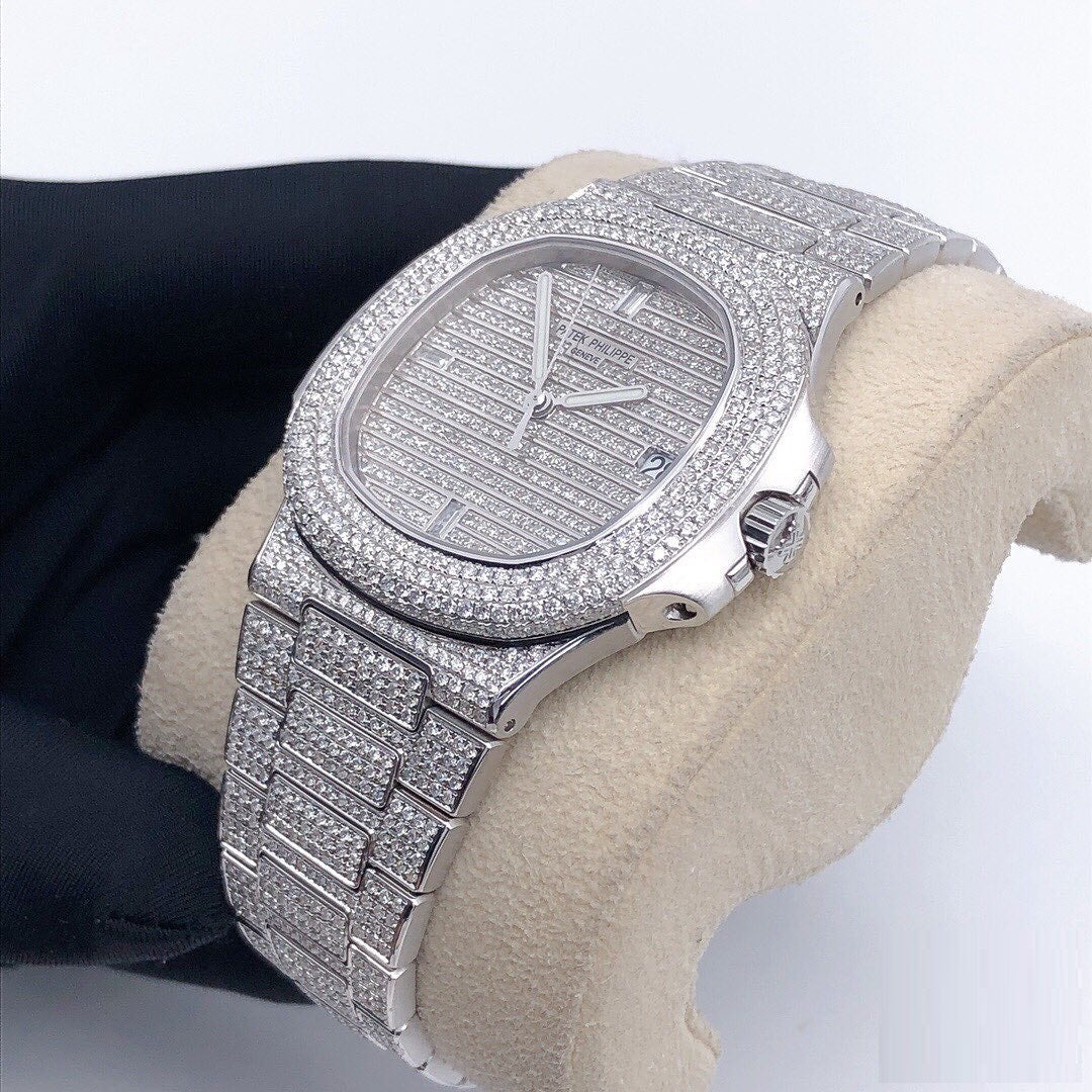 Patek Philippe Geneve VVS Moissanite Diamond Iced Out Watch