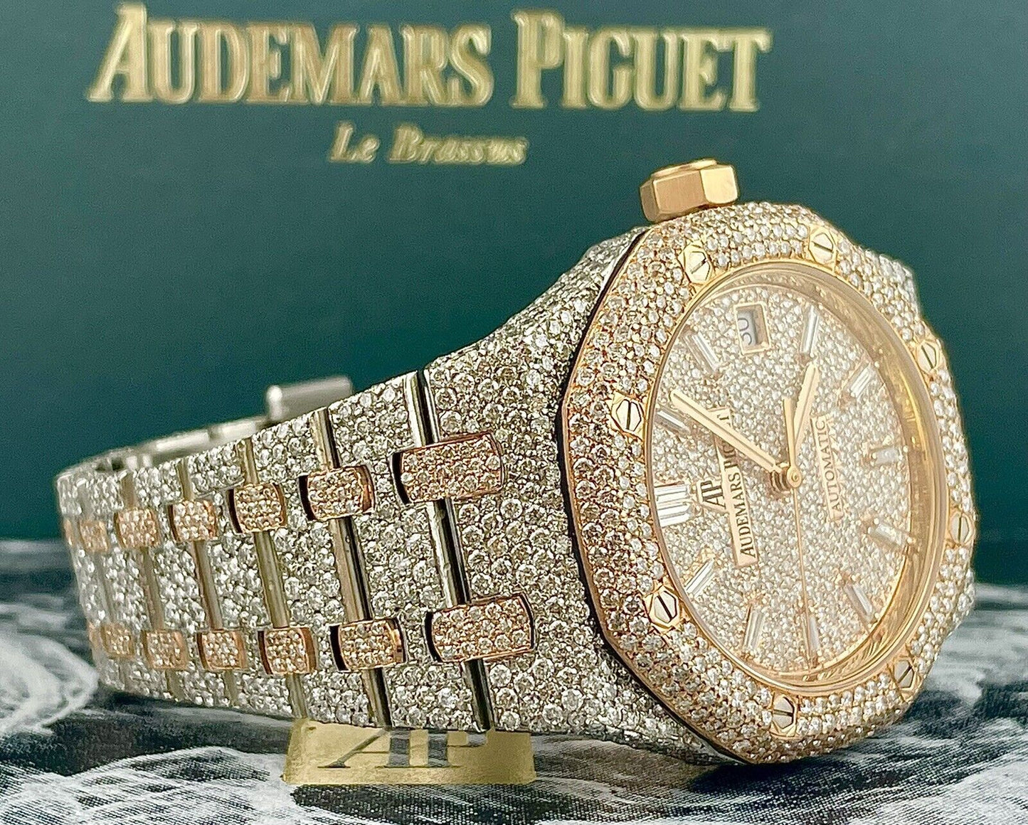 Audemars Piguet Royal Oak VVS Moissanite Diamond Iced Out Watch