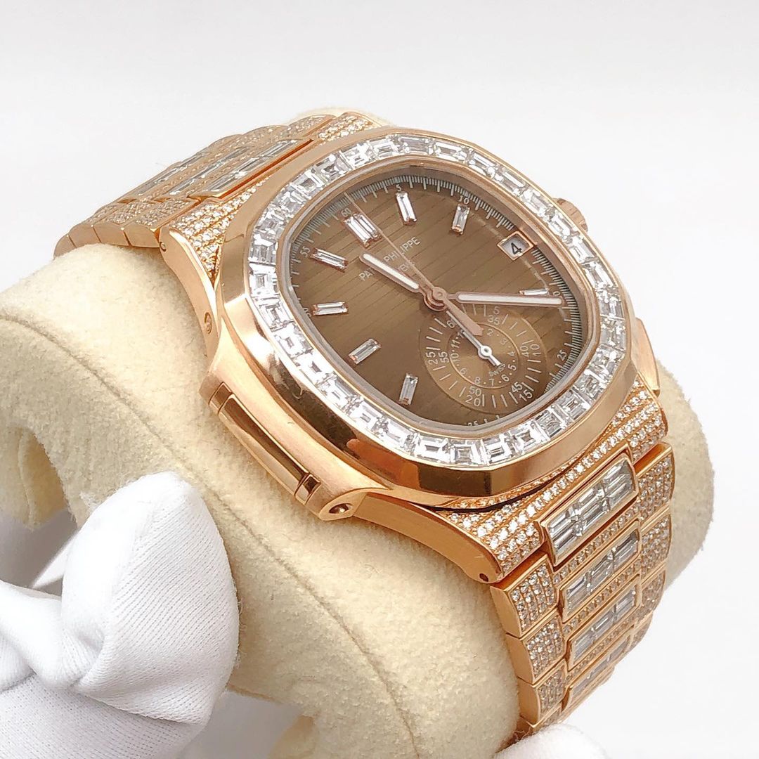 Patek Philippe Geneve VVS Moissanite Diamond Iced Out Watch