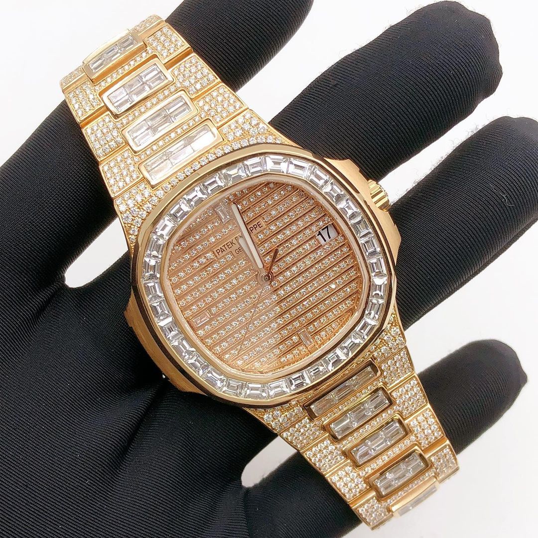 Patek Philippe Geneve VVS Moissanite Diamond Iced Out Watch