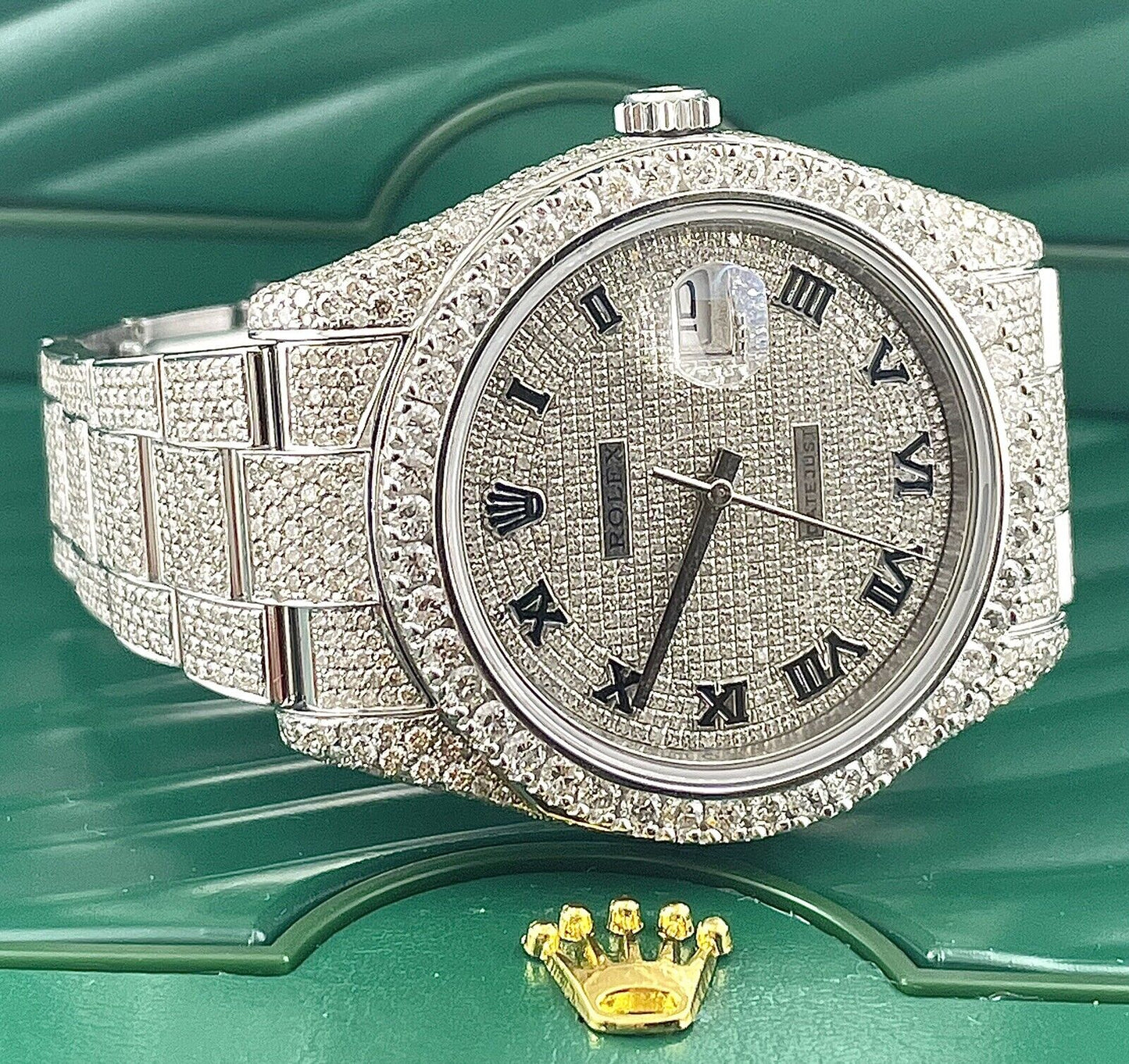 Rolex Datejust VVS Moissanite Diamond Iced Out Watch