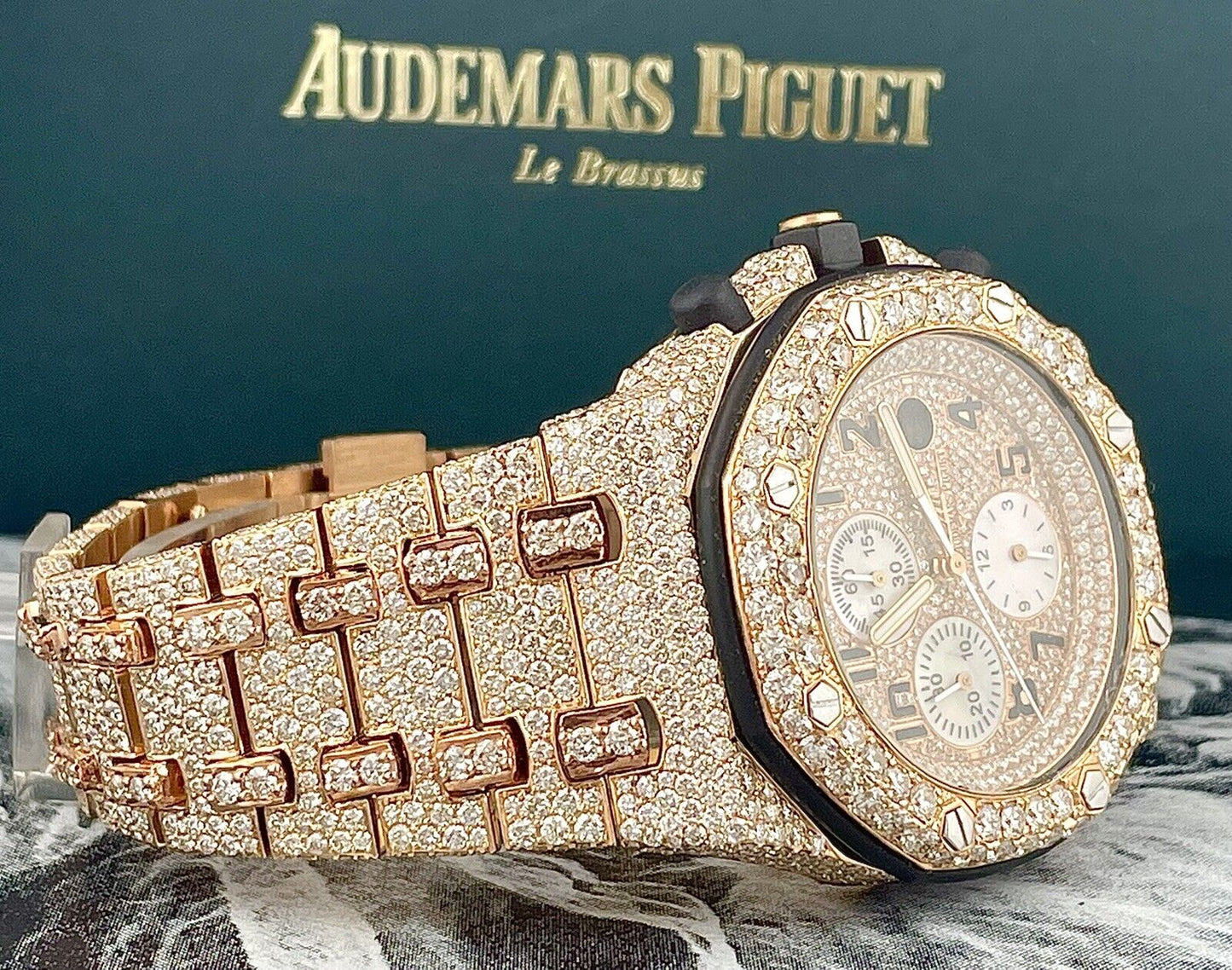 Audemars Piguet Royal Oak Offshore VVS Moissanite Diamond Iced Out Watch