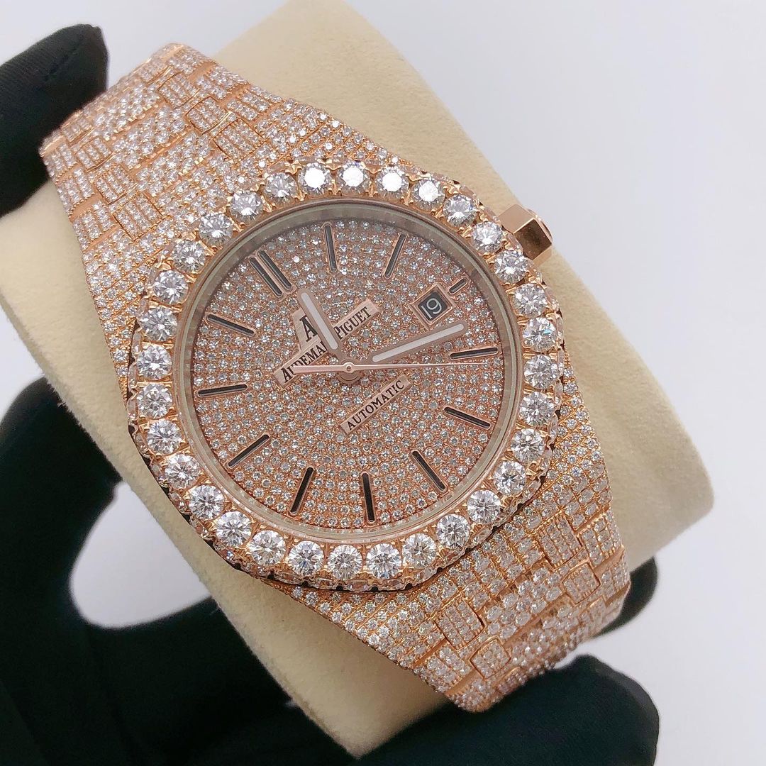 Audemars Piguet Royal Oak VVS Moissanite Diamond Iced Out Watch