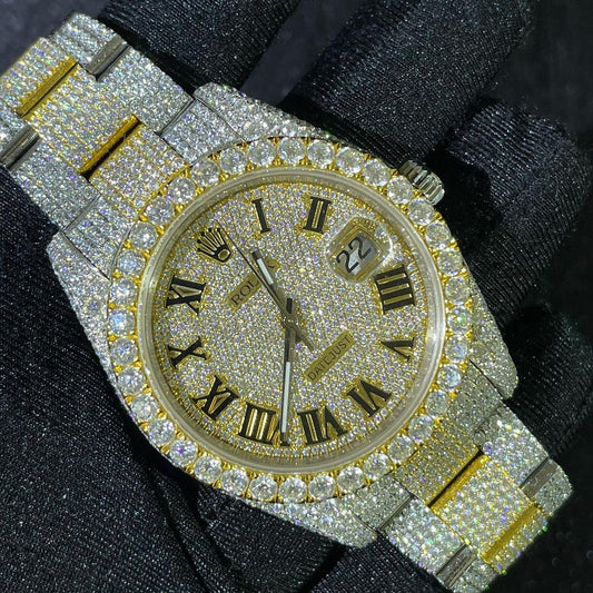 Rolex Datejust VVS Moissanite Diamond Iced Out Watch