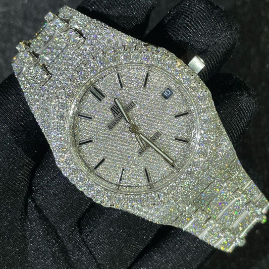 Audemars Piguet Royal Oak VVS Moissanite Diamond Iced Out Watch